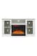 image 1 of Living and Home Electric Fireplace TV Stand with Glass Door Closed Storage, Remote Control, White