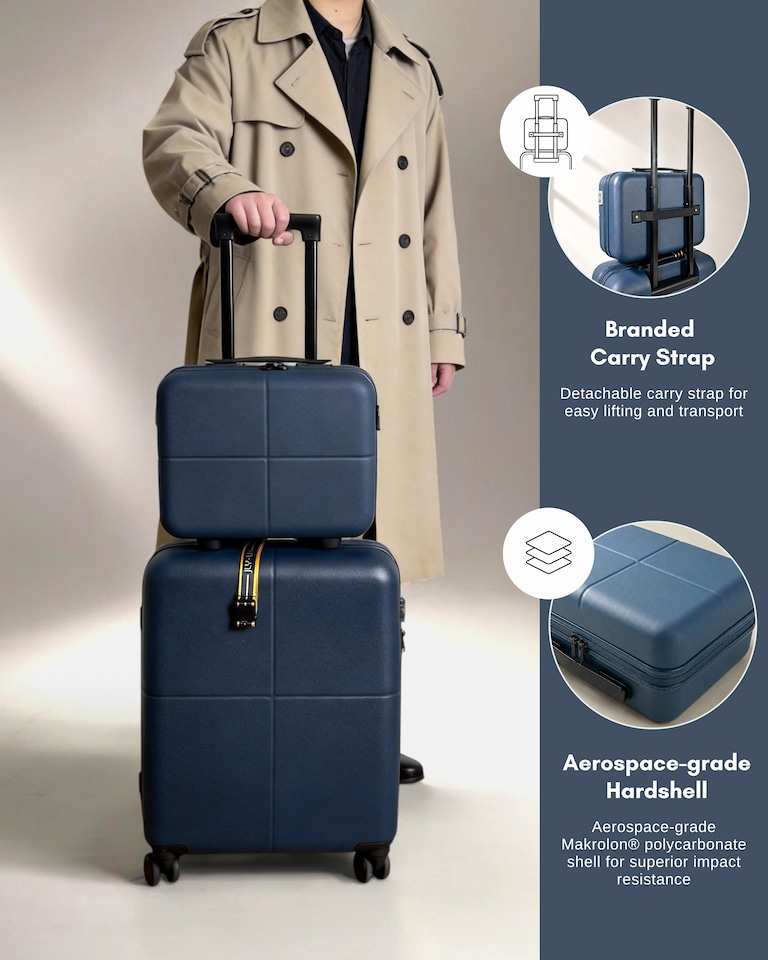 image 1 of Premium 100% Makrolon PC 2 PCS Suitcase Set | Vanity + Cabin Luggage
