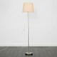 image 2 of ValueLights Modern Floor Lamp In Brushed Chrome Metal Finish With Beige Shade