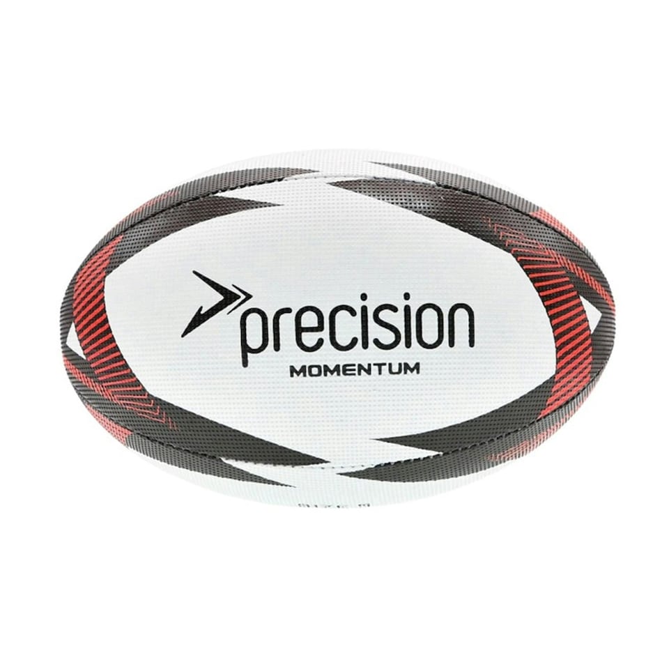 Precision Momentum Rugby Training Ball - White/Black/Red - 4