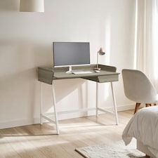Functional Oak Desk,Minimal Office Desk,Computer Desk With Storage,Ideal For Home Office or Freelancing Brown