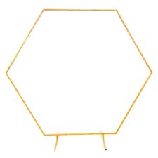 Gold Hexagon Arch Stand Party Background Decoration, Garden Arbors - 240cm