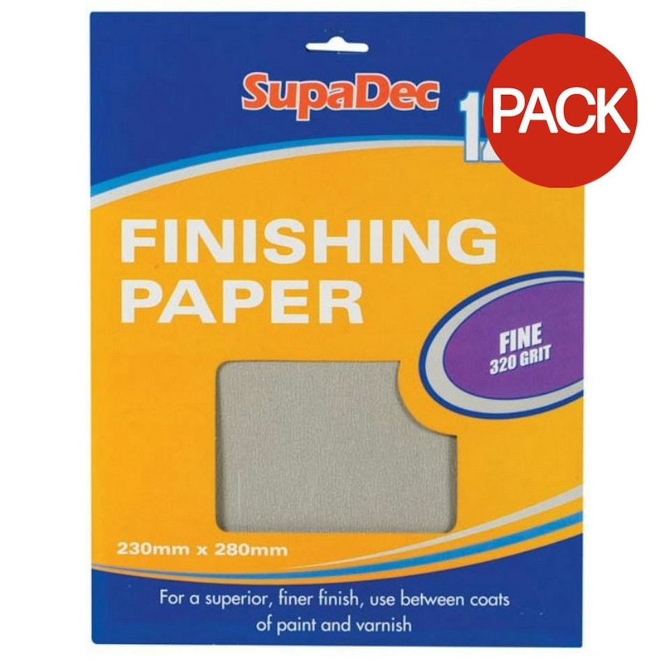 SupaDec Sandpaper (Pack of 12) - Grey - 280mm x 230mm
