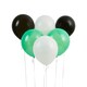 image 2 of Black, Green & White 12" Latex Balloons - Pack of 6