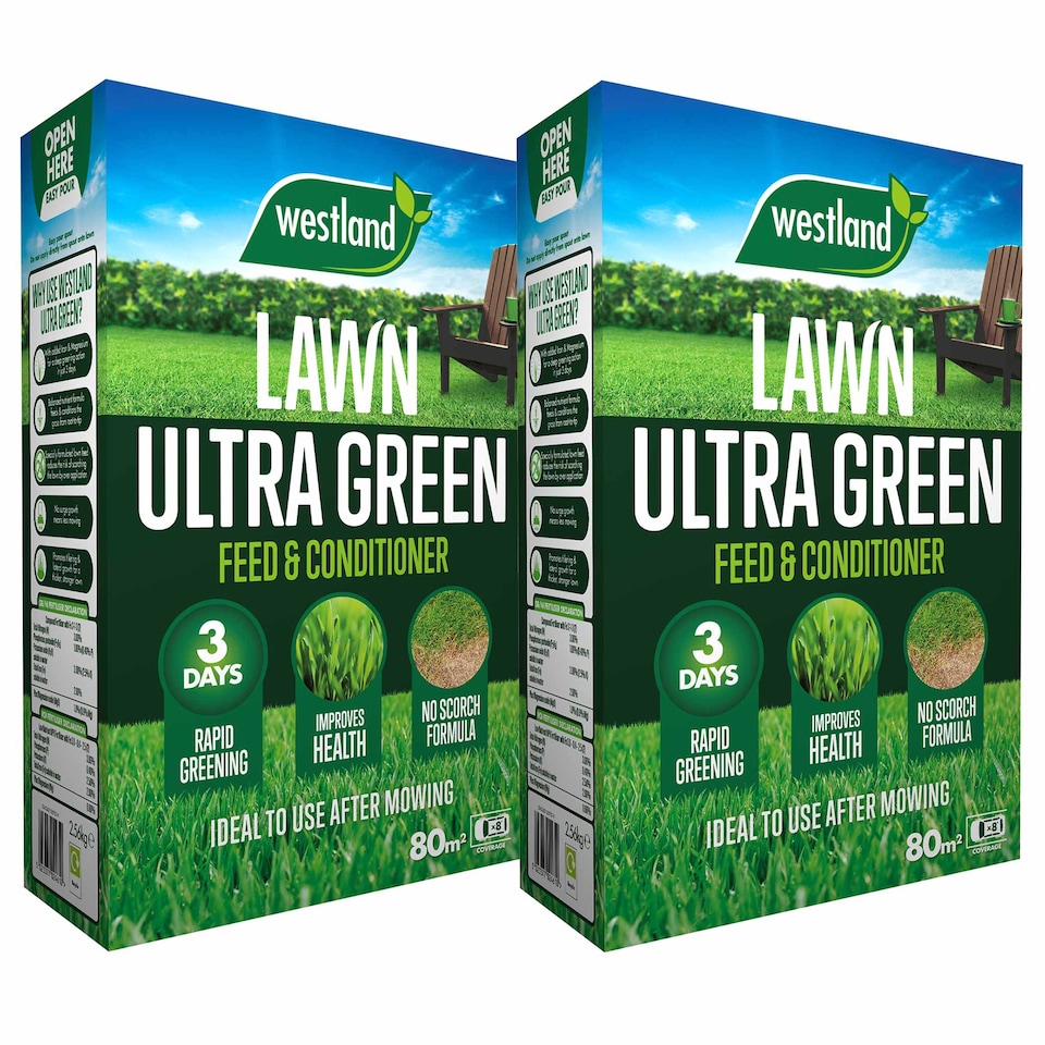 Marshalls Garden Ultra Green Lawn Feed & Conditioner 80sqm x 2
