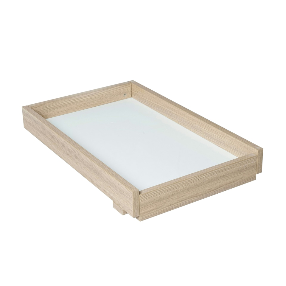 image 1 of Babymore Luno Veni Cot Top Changer - Oak