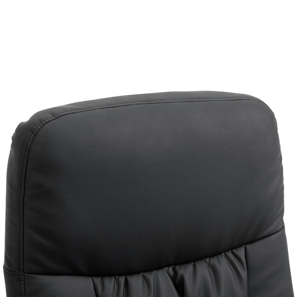 image 1 of HOMCOM PU Leather Armchair and Footrest Swivel Recliner w/ Ottoman Black