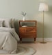 image 1 of Artisan Furniture Solid Wood Valenza Open Frame Bedside, 2 Drawers & 1 Open Slot, Brown