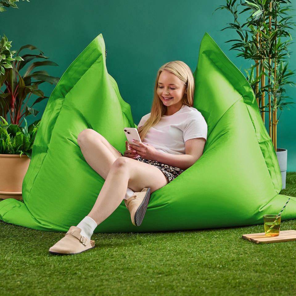 image 1 of icon Giant Indoor Outdoor Bean Bag Floor Cushion Lime