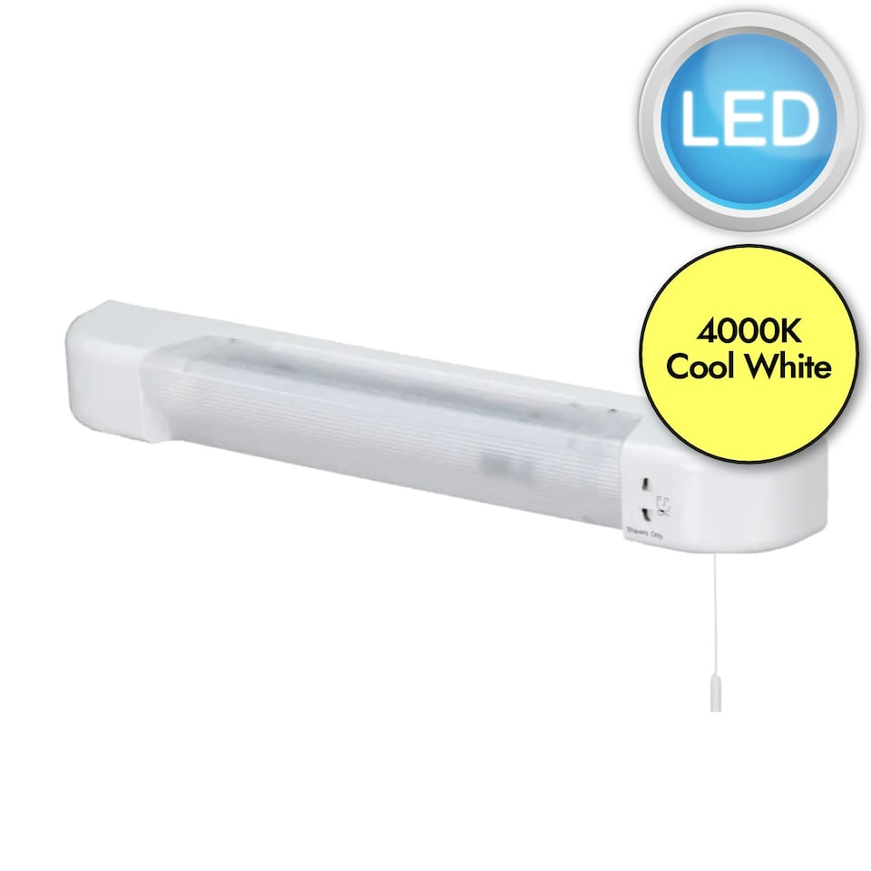 image 1 of Set of 2 Rise - White LED Bathroom Shaver Lights White | White