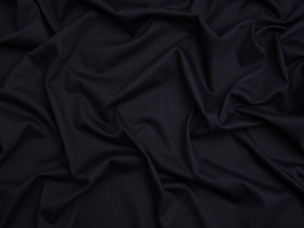 Minerva Core Range Dark Navy Single 100% Cotton Jersey Stretch Knit Dressmaking Fabric, 150cm / 59" Wide - per metre