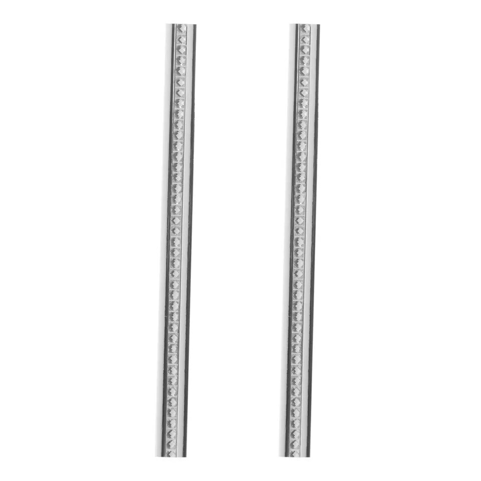 image 1 of Short Silver Diamante Handle | White | 2