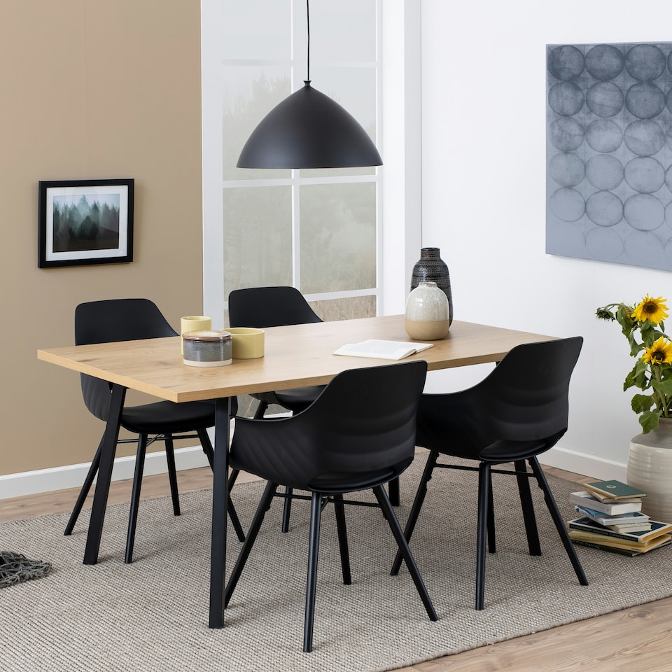 image 1 of Cenny Dining Table in Oak & Black