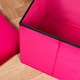 image 3 of OHS Matte Velvet Soft Long Rectangle Foldable Footstool Seat Storage Organiser Ottoman Pink | Bright Pink