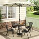 image 5 of Living and Home Garden Tempered Glass Marble Coffee Table - Black