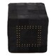 image 4 of Bosie Safira Black Patchwork Leather Pouffe With Gold Studs