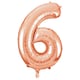 image 2 of Unique Party 34 Inch Rose Gold Supershape Number Foil Balloon - Rose Gold - 8