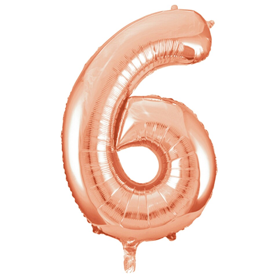 image 1 of Unique Party 34 Inch Rose Gold Supershape Number Foil Balloon - Rose Gold - 8