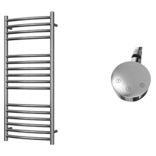 Aston - Stainless Steel Electric Towel Rail H1000mm x W400mm Curved 200w Thermostatic