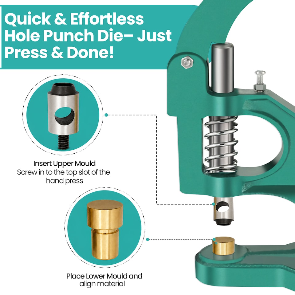 image 1 of 12mm Hole Cutting Die Gold Basefor Green Hand Press Machine for DIY Projects