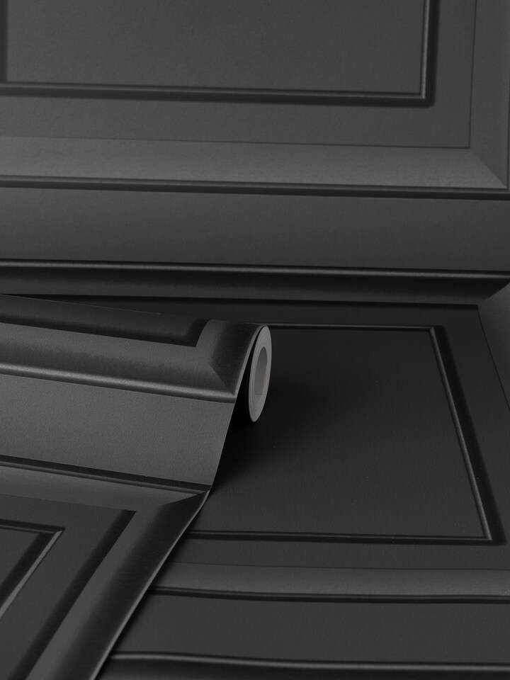 image 1 of Fine Decor FD43001 Distinctive Square Panel Wallpaper, Dark Grey