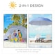 image 6 of Outsunny 2m Beach Umbrella Sun Shelter 2 in 1 Umbrella UV Protection Steel Blue