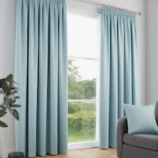 Fusion Galaxy Pencil Pleat Curtains Duck Egg