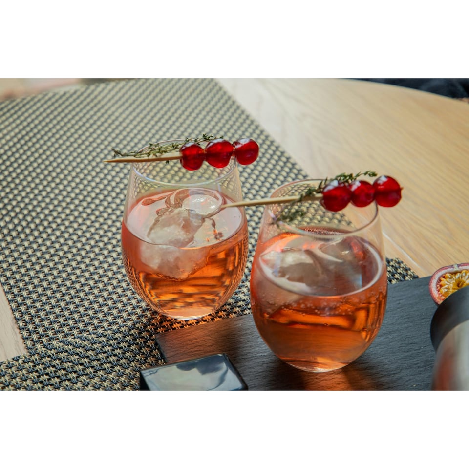 image 1 of BarCraft Iridescent Glass Tumblers Set of 2 | Clear
