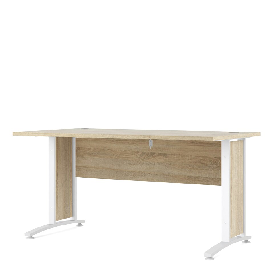 image 1 of Prima Desk 150cm in Oak with White Legs