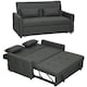image 1 of HOMCOM 2 Seater Sofa Bed, Convertible Pull Out Bed Settee, Charcoal Grey | Grey | Charcoal grey