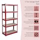 image 4 of Home Vida 5 Tier Large Heavy Duty Garage Shelves Adjustable Steel Shelving Storage Units - Red - Holds Upto 875kg Per Bay - 4 Bays