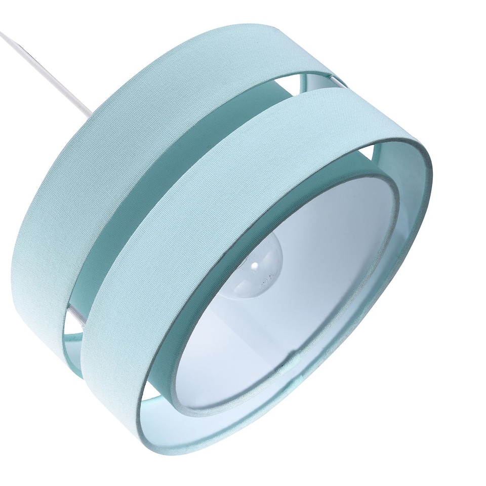 image 1 of Contemporary Quality Duck Egg Linen Fabric Triple Tier Ceiling Pendant Shade | Blue | Duck Egg | 1