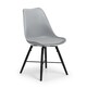 image 2 of Rosedale Elegant Grey Seat & Black Legs Dining Chairs - Set of 2