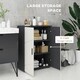 image 4 of kleankin Bathroom Storage Cabinet, Small Bathroom Cabinet with Soft Close Doors