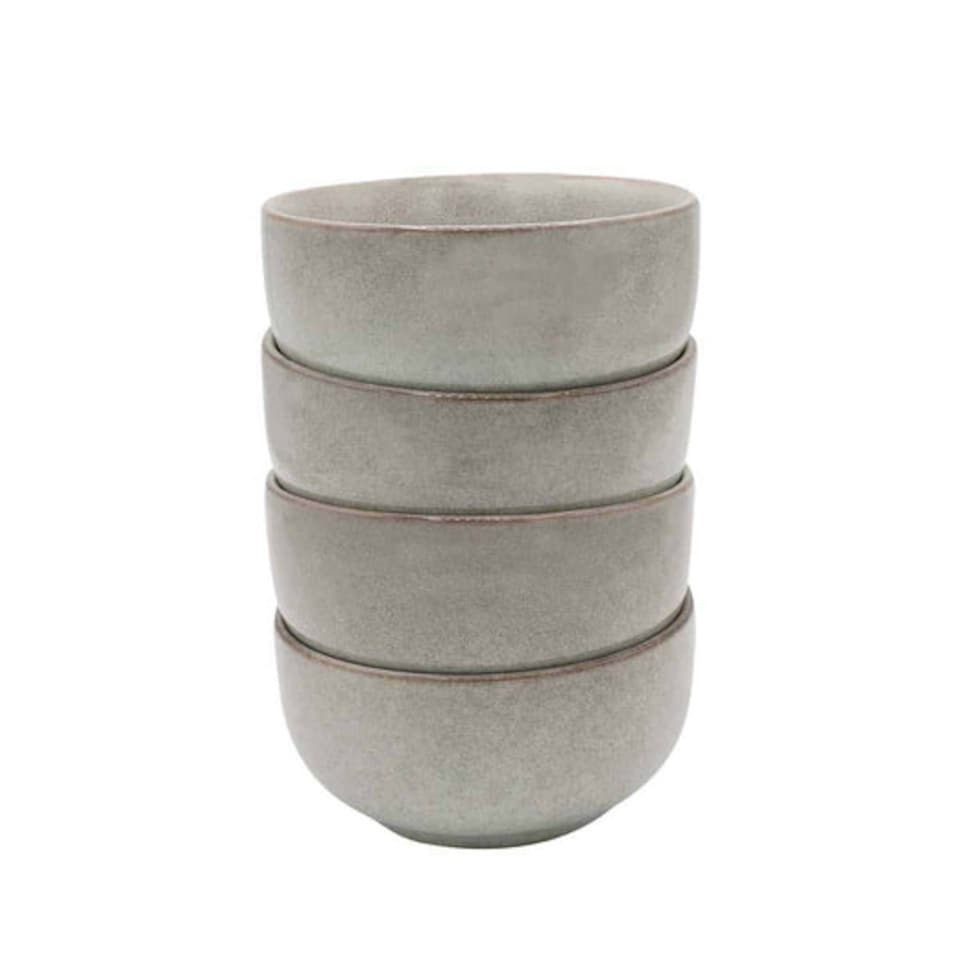 image 1 of Cooks Professional Set of 4 11cm Nordic Stoneware Side Bowls with Reactive Glaze | Grey