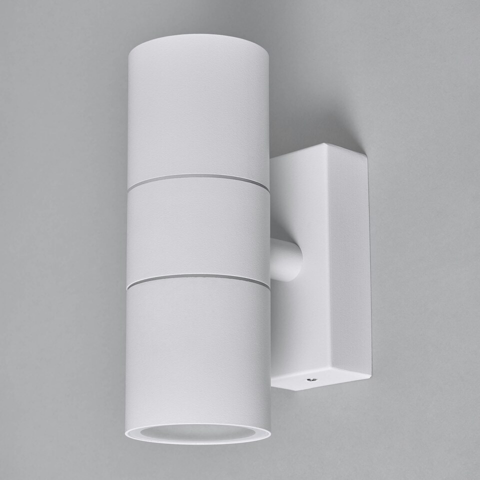 image 1 of BHS Jared Outdoor Up and Down Wall Light, White