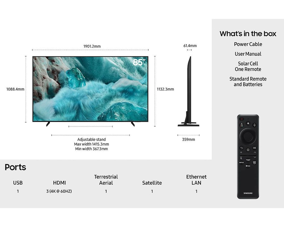 image 1 of Samsung QE85Q7FAAUXXU 85" Q7F QLED 4K Vision AI Smart TV