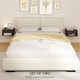 image 3 of HOMCOM Floating Nightstands Set of 2, Bedside Table w/ Drawer and Open Shelf
