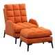 image 1 of Living and Home Recliner Armchair and Ottoman Set with Metal Legs - Orange