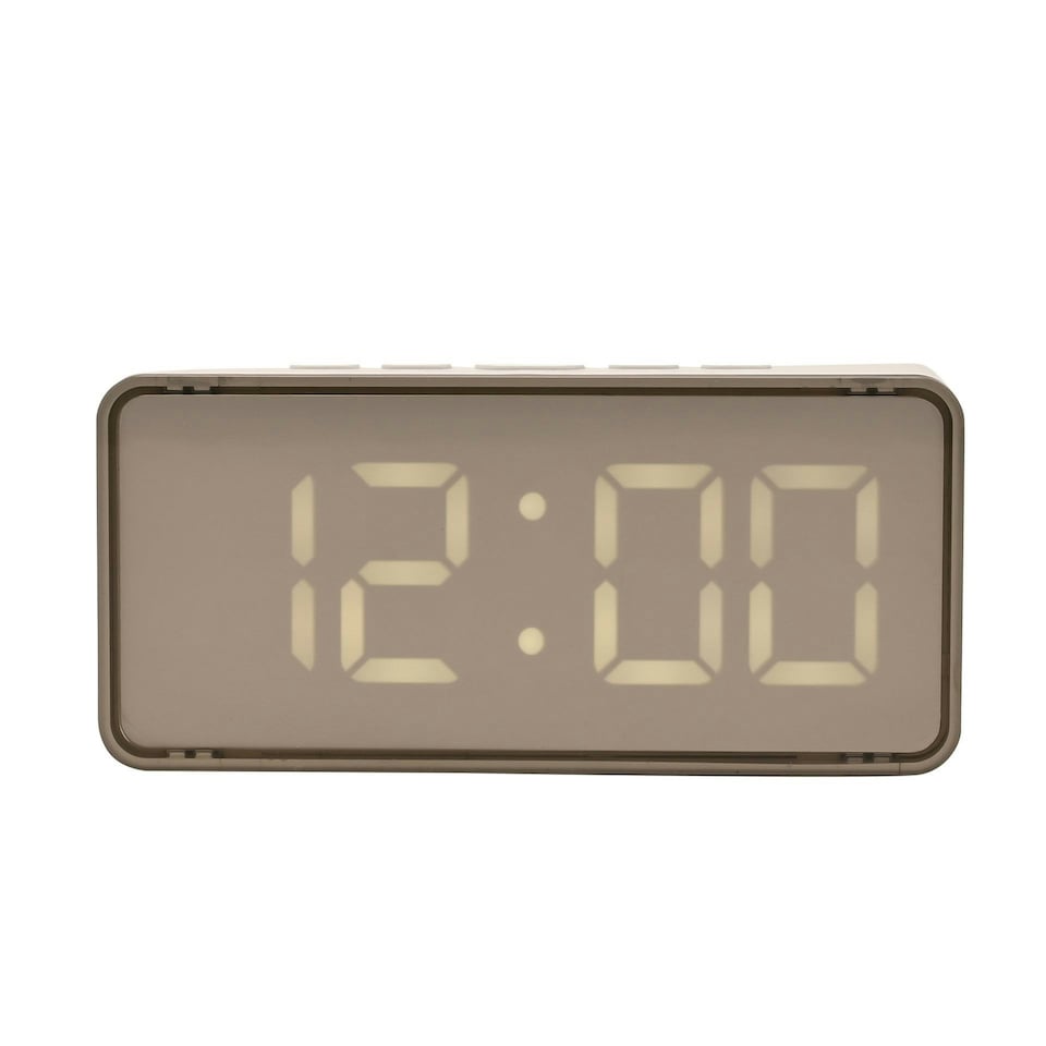 image 1 of Hometime Digital LED Alarm Clock - White White
