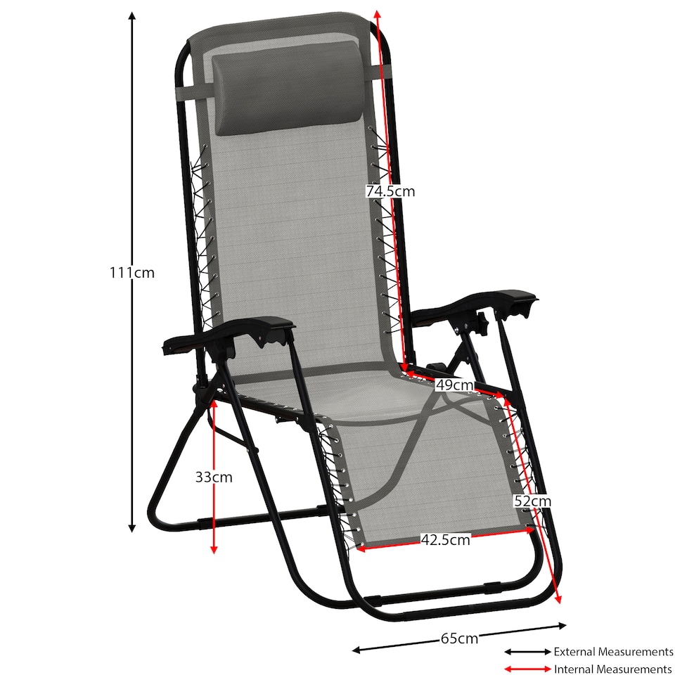 image 1 of Garden Vida Set of 2 Zero Gravity Chairs - Grey