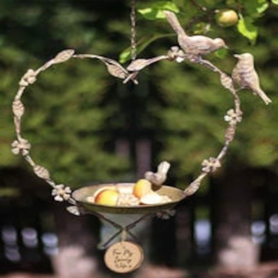 image 1 of Hanging Heart Garden Bird Feeder