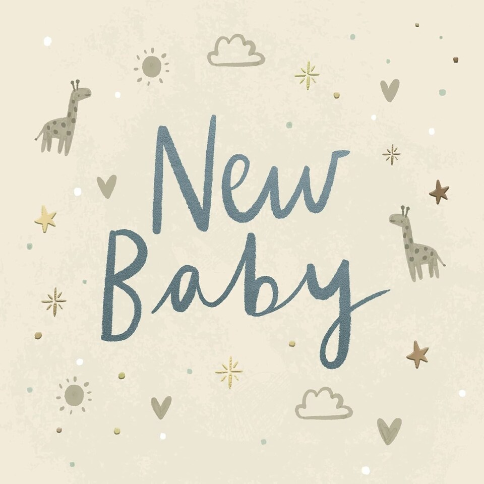 image 1 of Stunning Luxury Foiled New Baby Birth Congratulations Card