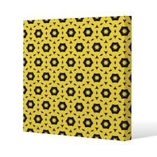 Yellow & Black Geometric Pattern (Canvas Print) 127 x 127 x 4cm