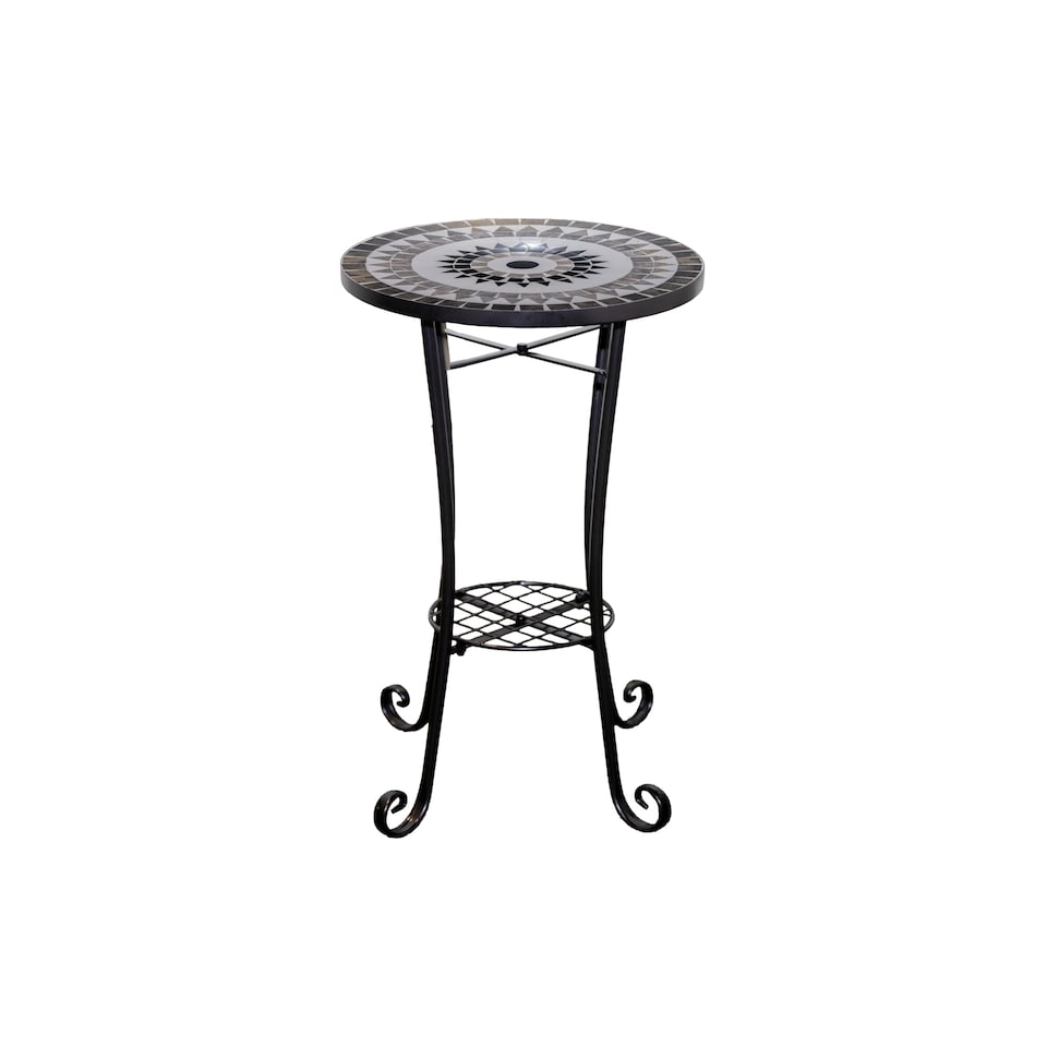 image 1 of Medina Mosaic Plant Stand Side Table with Ceramic Tile Top for Indoor and Outdoor Use