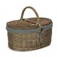 image 1 of Antique Wash Deep Oval Picnic Basket with Lining Grey | Grey | One Size