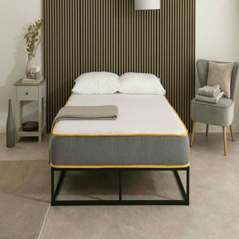 image 1 of The Saffron Comfort All Foam Mattress – 8" Deep Memory & Reflex Foam Grey | Small Double
