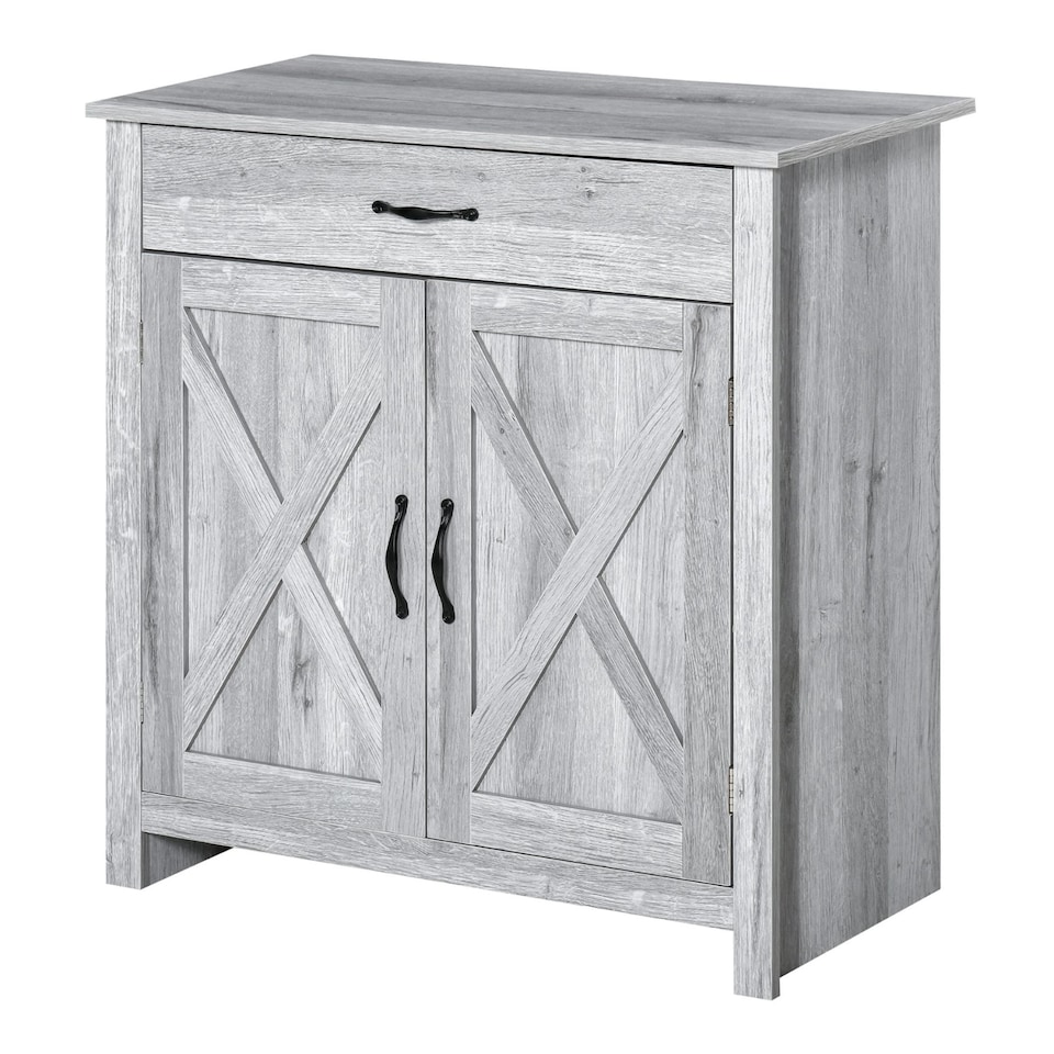 image 1 of Industrial Multipurpose Sideboard Buffet Cabinet With Drawer Grey