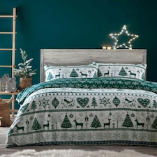 Noel Teal Duvet Cover Set Green | Single