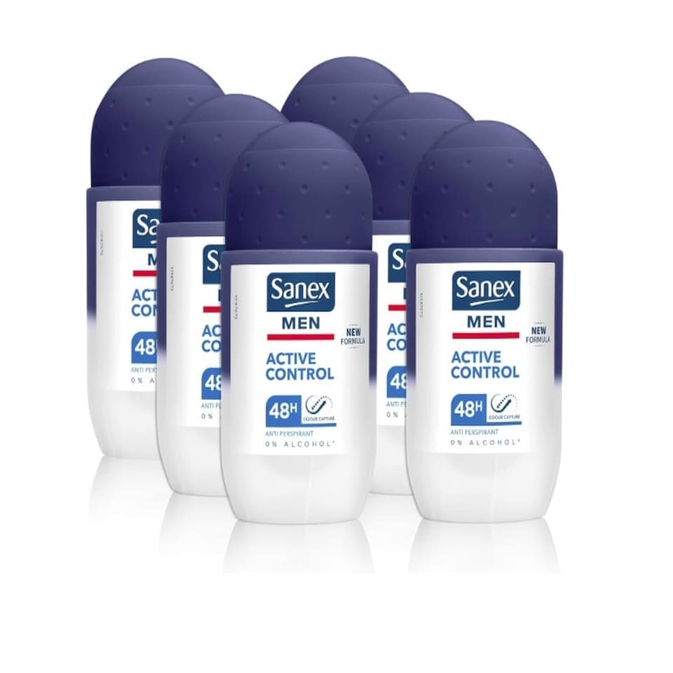 image 1 of Sanex Anti-Perspirant Roll On Deodorant  Active For Men Pack of 6